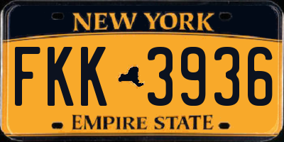 NY license plate FKK3936