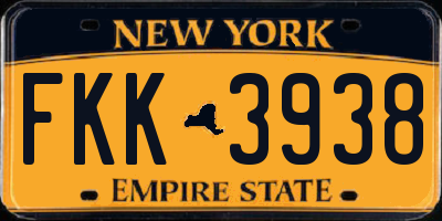 NY license plate FKK3938