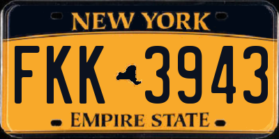 NY license plate FKK3943
