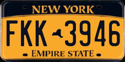 NY license plate FKK3946