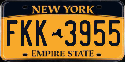 NY license plate FKK3955