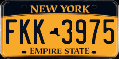NY license plate FKK3975