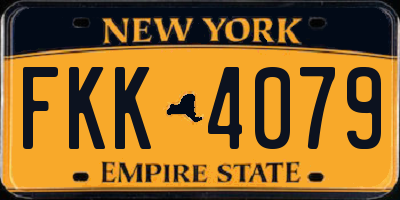 NY license plate FKK4079