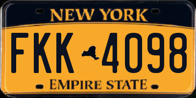 NY license plate FKK4098