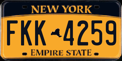 NY license plate FKK4259