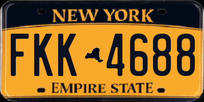 NY license plate FKK4688