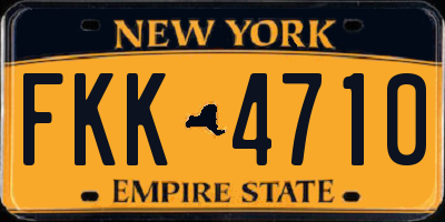 NY license plate FKK4710