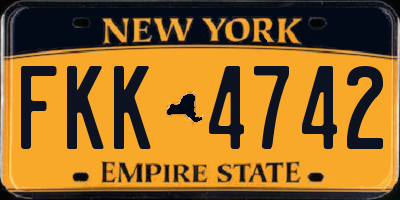 NY license plate FKK4742
