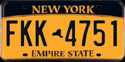 NY license plate FKK4751
