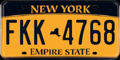 NY license plate FKK4768