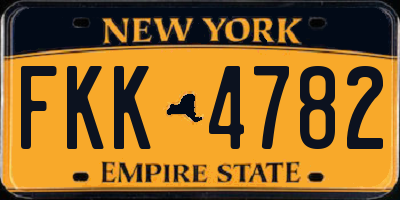 NY license plate FKK4782