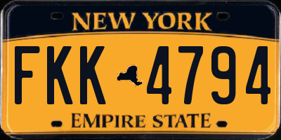 NY license plate FKK4794
