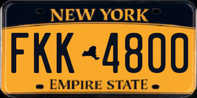 NY license plate FKK4800