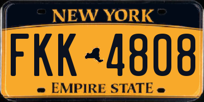 NY license plate FKK4808