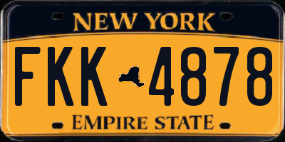 NY license plate FKK4878