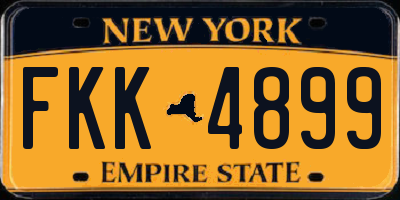 NY license plate FKK4899