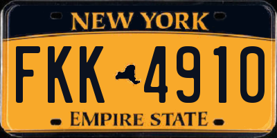 NY license plate FKK4910