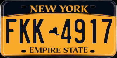 NY license plate FKK4917