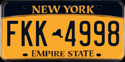 NY license plate FKK4998