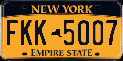 NY license plate FKK5007