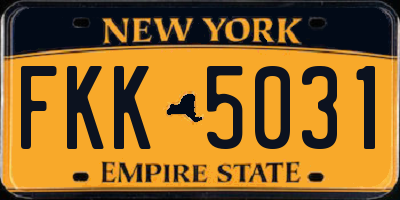 NY license plate FKK5031