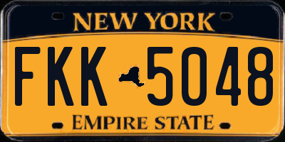 NY license plate FKK5048