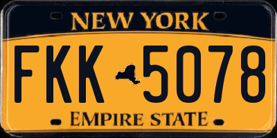 NY license plate FKK5078