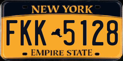 NY license plate FKK5128