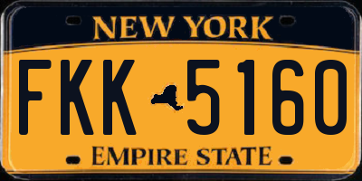 NY license plate FKK5160