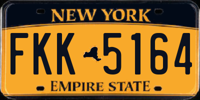 NY license plate FKK5164