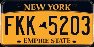 NY license plate FKK5203