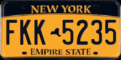 NY license plate FKK5235
