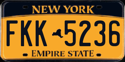 NY license plate FKK5236