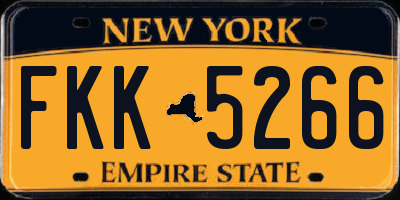 NY license plate FKK5266