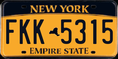 NY license plate FKK5315