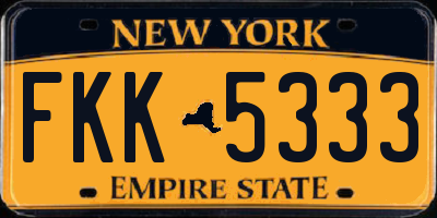 NY license plate FKK5333