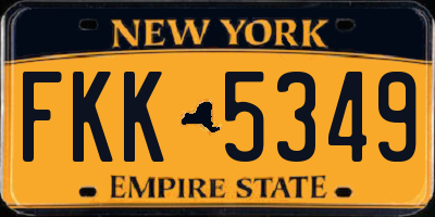 NY license plate FKK5349