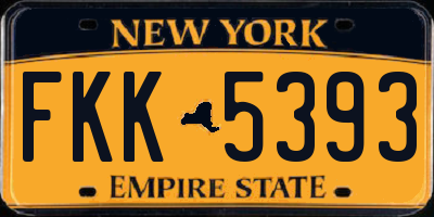 NY license plate FKK5393