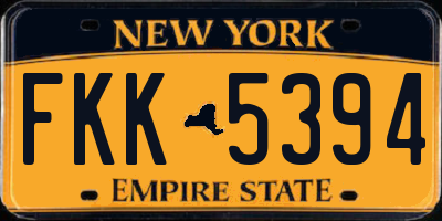 NY license plate FKK5394