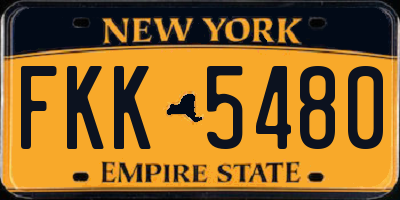 NY license plate FKK5480