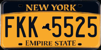 NY license plate FKK5525