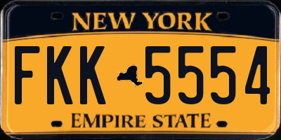 NY license plate FKK5554