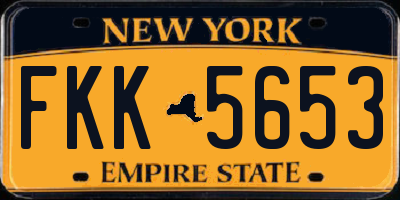 NY license plate FKK5653