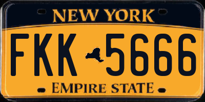 NY license plate FKK5666