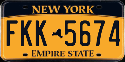 NY license plate FKK5674
