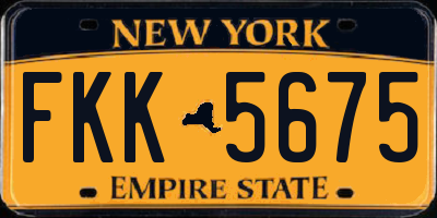 NY license plate FKK5675