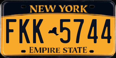 NY license plate FKK5744