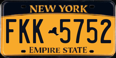NY license plate FKK5752