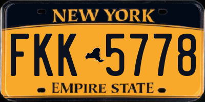 NY license plate FKK5778