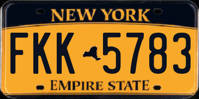 NY license plate FKK5783